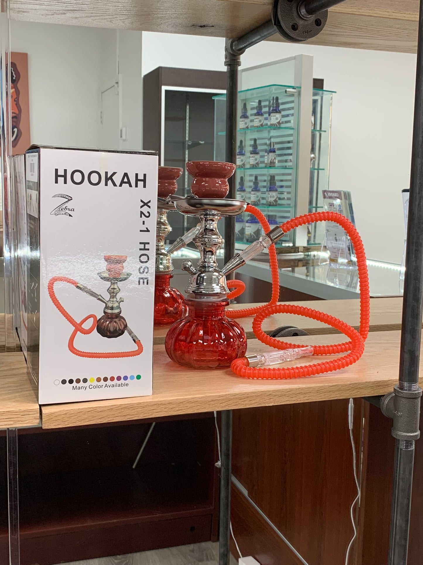 Zebra X2 1 Hose Pumpkin Hookah Red