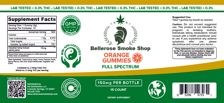 Bellerose Special Formulated Gummies 150mg 15 count